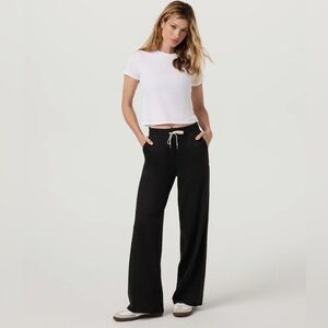 Vuori Halo Black Wide leg Lounge Pants with Drawstring